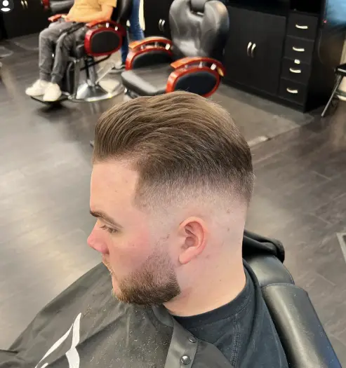 Brushed Back Top with Subtle Fade haircut