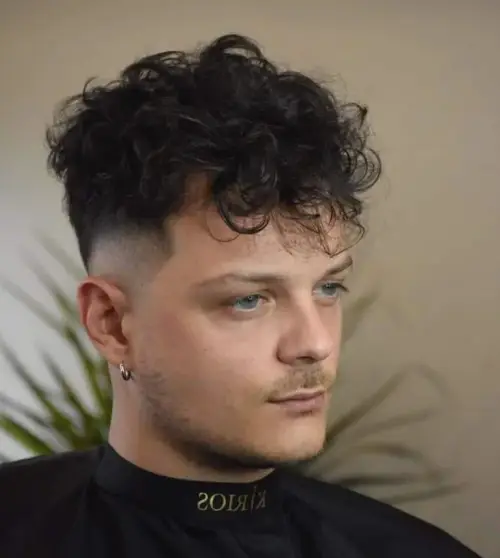 Curly Fringe Fade haircut