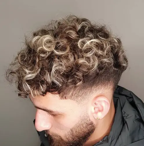 Curly Dyed Highlights haircut