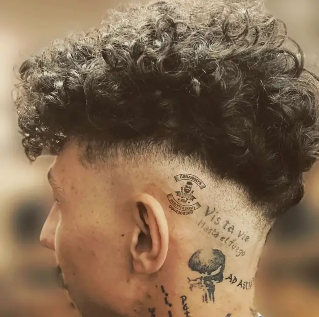 Curly Top with Undercut haircut