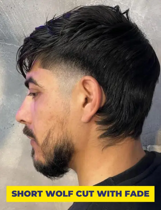 Short Wolf Cut with Fade hairstyle for men